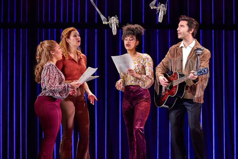 (from left) Deirdre Dunkin, Ellen McGihon, Thabitha Moruthane and Nick Fradiani as 'Neil - Then' in A Beautiful Noise: The Neil Diamond Musical.